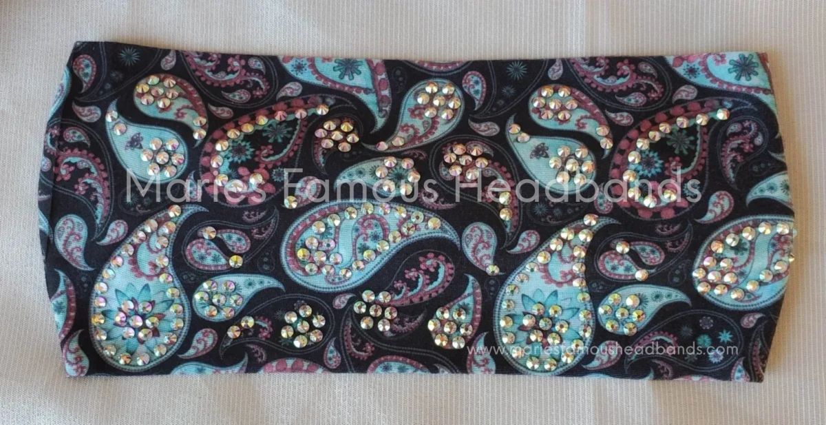 Teal mini paisley