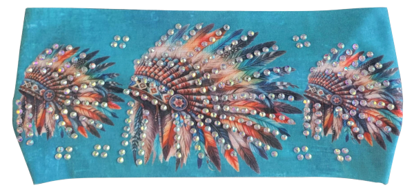 Teal indian headdress